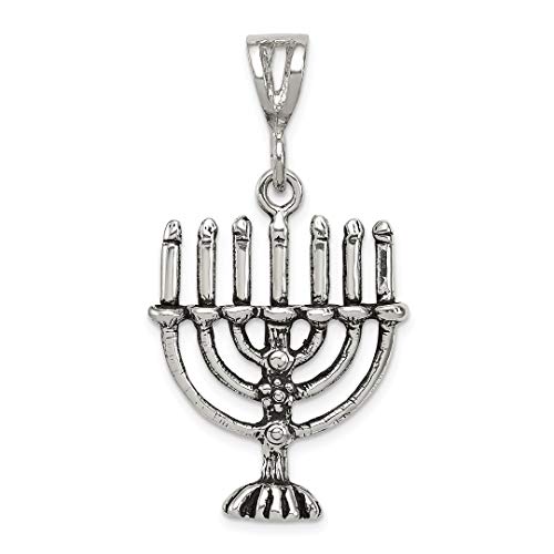 925 Sterling Silver Menorah Pendant Charm Necklace Religious Judaica Fine Jewelry For Women Gifts For Her