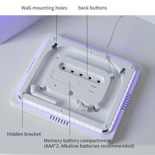 Grande horloge murale numérique avec télécommande à intensité variable - 7