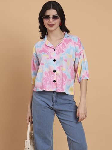 Image of Women's Cotton Blend Printed Combo (Pack of 2) Shirts - 3 /4 Sleeves V Collar Neck (COMBO1744)