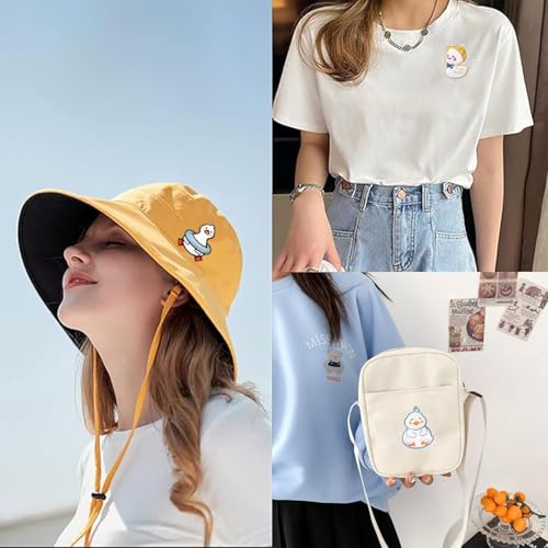 CONGGUAN 8 PCS Cute Duckling Iron-On Patches Set Self-Adhesive Fabric Patches Embroidery Patches Duck Clothing Applique for Decorating or Repairing Clothes - Image 4