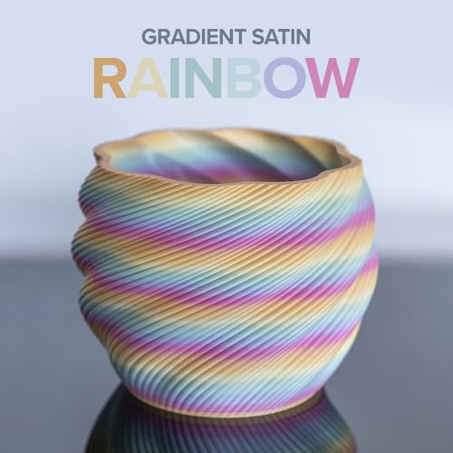 Image of Polymaker Panchroma Gradient Satin Rainbow 3D Printer PLA Filament 1.75mm, Multicolor 3D Printing PLA Filament, 1kg Spool (2.2lbs)