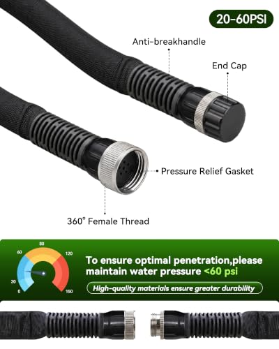 Flat Soaker Hose 50FT for Garden Beds, Drip Irrigation Hose,