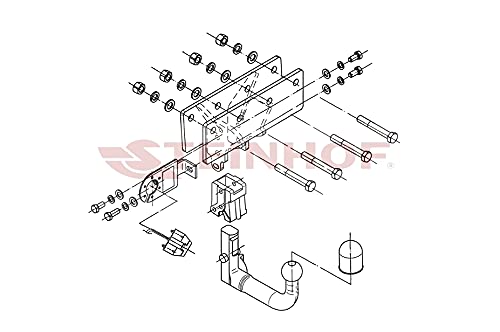STEINHOF Gancio di traino estraibile compatibile con Jeep Grand Cherokee WK 04.2011-04.2013 + kit elettrico 13-poli specifico