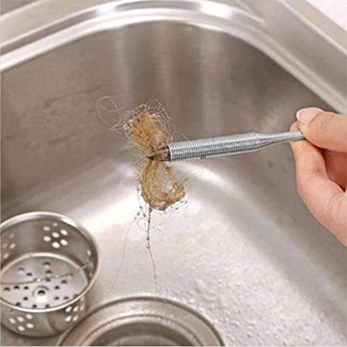 Dredging Tools Drain Hose Cleaner Sticks Cleaner Bendable Hook Clip, Multifunctional Sewer Hair Dredge Device, Spring Loaded Grabber Pickup Pipe Dredging Tool, for Bathroom Kitchen,90/60cm (Multi)