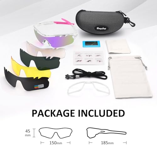 Image of BangLong Polarized UV400 Sports Sunglasses with 5 Lenses for Men Women