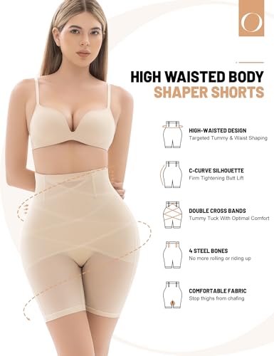 Shapewear for Women Tummy Control, Butt Lifting High Waisted Body Shaper Shorts Under Dresses Thigh Slimmer Beige2