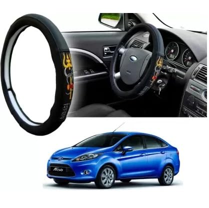 Image of Chromium Om Namah Shivay Car Steering Cover for Ford Fiesta Pack of 1