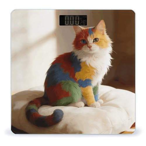 Báscula digital de baño con vidrio templado y pantalla LED clara miniatura 1