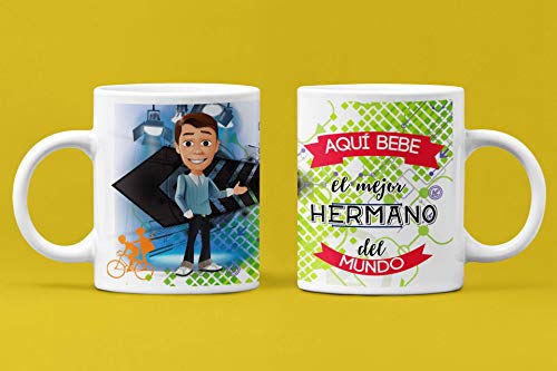 Taza de Desayuno Personalizadas y Divertidas para Los Hermanos. -Aquí Bebe El...
