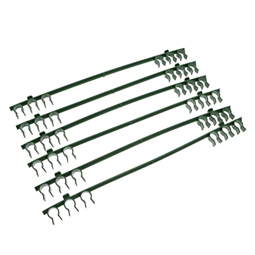 CAXUSD 50 Pcs Biela De Jardinería Apoyo Planta Neto Conectando Guisante Brazos De Estaca para Jaula De Tomate Brazos De Estaca De Tomate Pararse Peonías Conector Polos Green El Plastico