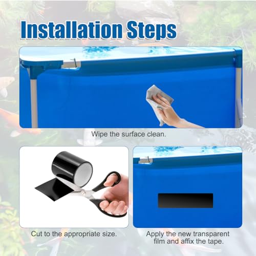 10x150 cm Teichfolien Reparaturflicken,Teichfolien-Reparaturband-Set,Wasserbeständiges Klebeband,wasserdichtes Klebeband,Pool, Zelt, Teich Reparatur Set,Reparatur Klebeband,Nahtband für Gartenteiche