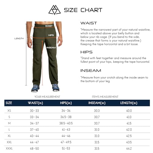Haimont Men'S Outdoor Hiking Pants Quick Dry Lightweight Nylon Cargo Work Pants For Men Stretch 6 Zip Pockets thumb #6