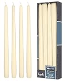 Hyoola Tall Taper Candles - 10 Inch Wool White Unscented Dripless Taper Candles - 8 Hour Burn Time - 4 Pack
