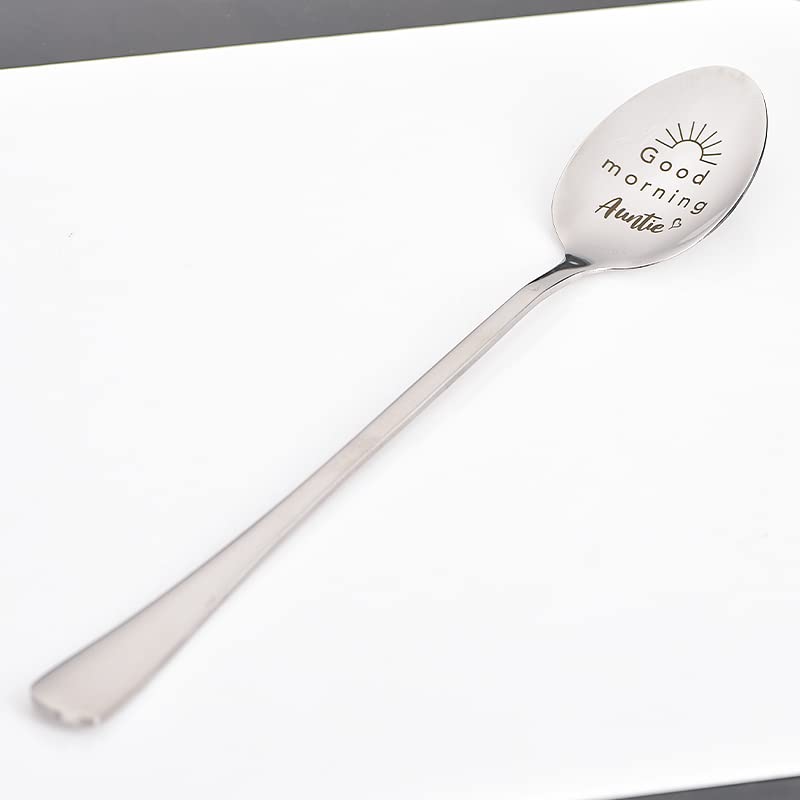 Cucchiaio Per Zia Con Incisione 'I Love My Aunty' - Regalo Per Zia Da Nipote, In Acciaio Inox, 20 Cm