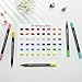 Ohuhu Markers Brush Tip 48-colors with 36-sheet Coloring Book - Double Tipped Markers for Adults Coloring Books - Art Marker Set Bundles with 100% Bleed-proof Pages - Fine & Brush Dual Tips