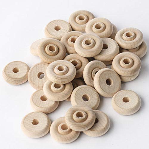 Unfinished Wood Wheels by Factory Direct Craft - Pack of 84 Mini Wooden Wheels for DIY Crafts Model Cars Trucks or Trains (Size: 1 inch Diameter)