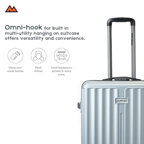 Image of MOVE-MEANT ROAMIFY Medium Cabin Suitcase 66 CM 8 Wheels Number Lock Poly Carbonate Silver Trolley Bag for Men & Women | 360 Degree Wheeling System Luggage | Trolley Bags for Travel