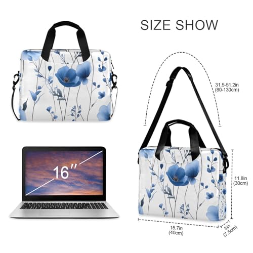 Bolso maletín con estampado azul para laptop 13-15.6 pulg miniatura 5
