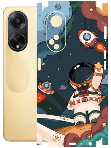 Image of AtOdds - Full Body Back Screen Guard Protector Film - Lamination Wrap Skin Sticker Compatible with Oppo F23 (5G) | Scratchproof Matte Finish (Space)