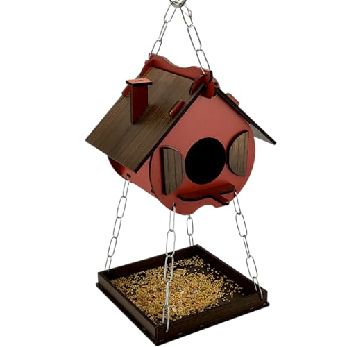 Comedouro Tratador Pássaros Livres Casinha De Passarinho Mdf (Vermelho)