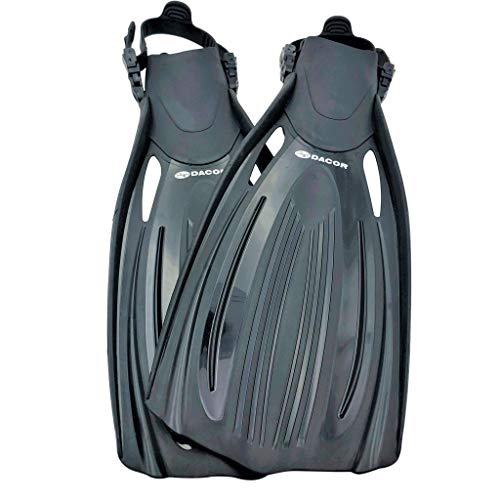 Dacor Mariner Scuba Diving & Snorkeling Package | Open Heel Fins, Mask & Semi-Dry Snorkel Set w Carry Bag | Pro Grade Performance & Comfort at Recreational Prices | Men & Women (Black, Medium) - Thumbnail 5