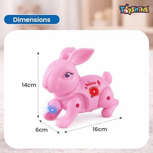 Image of Toyshine Battery Operated Cute Interactive Walking Rabbit with Light & Sound Cuddly Electronic Pet Educational Features Toy for Kids- Pink