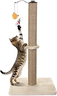 Awefrank Cat Scratching Post, 67cm Scratching Post for indoor Cats, Kitten Scratching Post, Cat Scratcher with Natural Sisal Rope and Interactive Ball