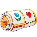 ban.do Retro Quilted Blanket for Couch/Bed/Picnic, Vintage Inspired Granny Square Quilt, Quilt