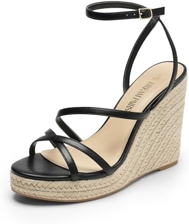 DREAM PAIRS Strappy Espadrille Platform Wedge Sandals for Women D...