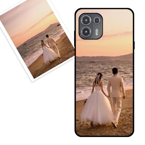 KARTXITAI Funda Personalizada Compatible con Motorola Edge 20 Lite, Carcasa Personalizado con tu Foto o Texto Imagen, Protectora con Tacto Suave y Sedoso,Gel Flexible,Regalo Original -Negro