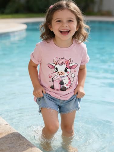 Image of Funnycokid Little Girls T Shirt for Toddler 3-7 Years Kids Tee Graphic Short Sleeve Clothes Tops