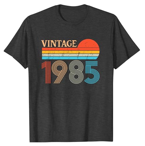 tiorhooe Vintage 1985 Shirt Men 40 Years Old T-Shirt Retro 40th Birthday Gift Shirts