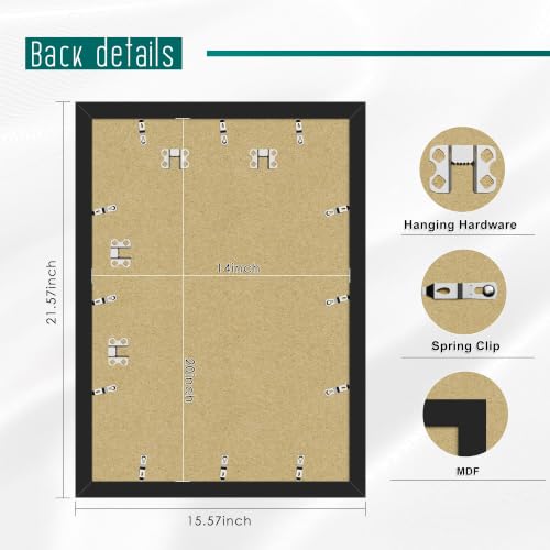 Image of Picrit 14x20 Black Picture Frame, Poster Frame for Wall, 3 Pack