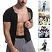 Vuirrm Sauna Vest for Men, Mens Sauna Shirt Short Sleeve with Zipper, Men's Slimming Body Shapewear Tummy Control Sweatshirt,S/M,Silver