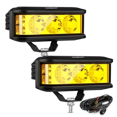Image of Auxbeam 5inch 68W Amber Fog Light Side Shooter LED Bar with Golden Yellow Spot Flood Combo Beam, Waterproof Offroad Fog Light for UTV ATV Jeep Wrangler Motor Truck Boat