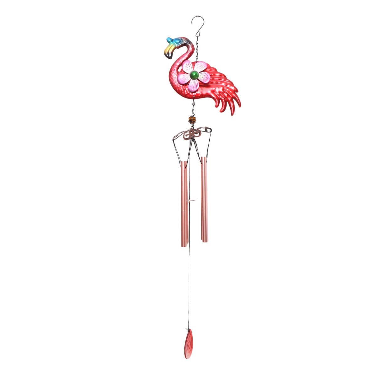 GATHINESS Flamingo Wind Chime Metal Garden Hanging Decoration