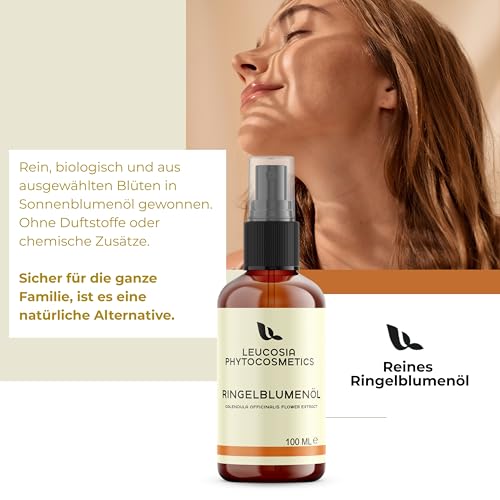 Ringelblumenöl Leucosia Phytocosmetics 100 ml – Calendula Pflege für empfindliche Haut