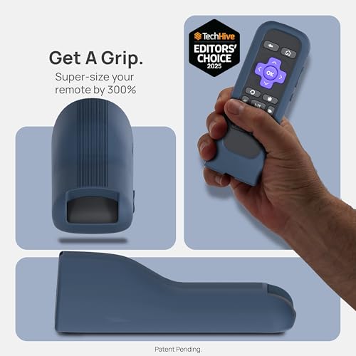 Image of GripStand by 73&Sunny Silicone Remote Cover for Roku Voice, Stand Up Design, Enhanced Grip, Compatible with TV Streaming Stick Plus 2025 4K /HD /HDR, Fits AirTag & Tile Mate, Slate Ocean