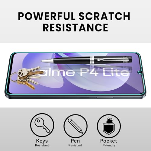 Image of FIRST MART Tempered Glass Screen Protector for Realme P4 Lite - Full-Glue Screen Guard, 3D Edge to Edge, HD Clear, Bubble-Free, Case-Friendly, Black, Pack of 2