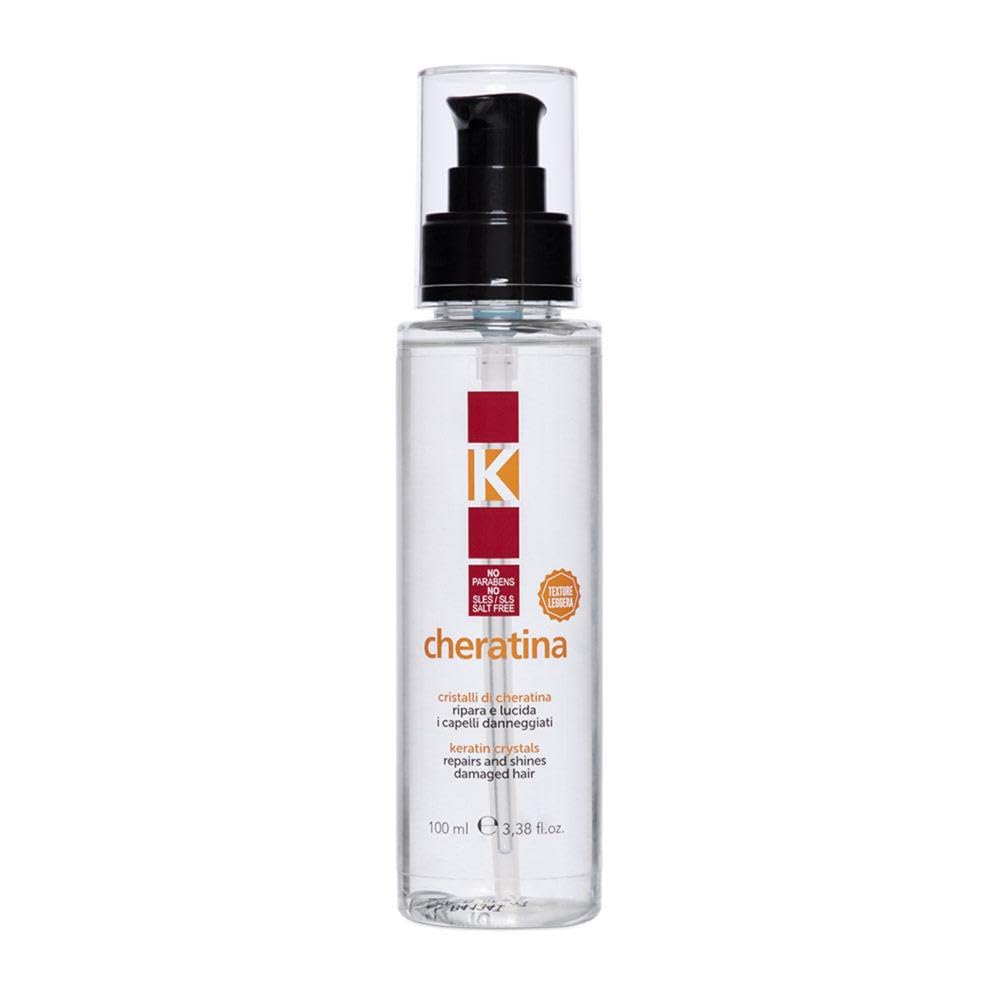 K-Cheratina, Cristalli Liquidi per Capelli, Siero Nutriente con Cheratina e Olio di Argan, Formula Leggera per Capelli Sottili, Senza Risciacquo, 100 ml