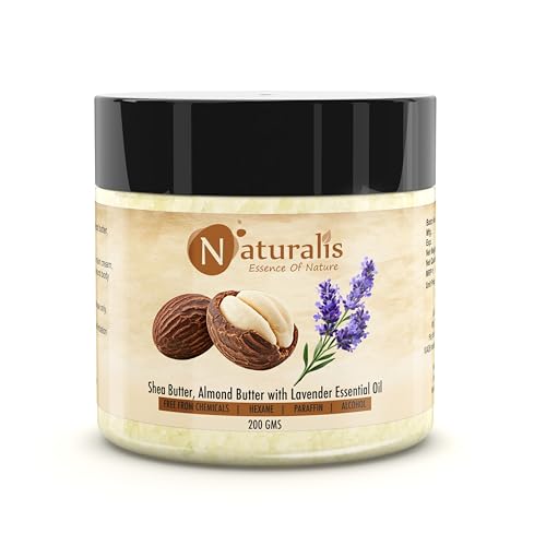 Image of Naturalis Shea Butter | Unrefined Shea Butter with Lavender Essential Oil 200gms | Body Butter | Deep Hydration, Soft Skin, Nourished Glow & Smooth, Revitalized Skin