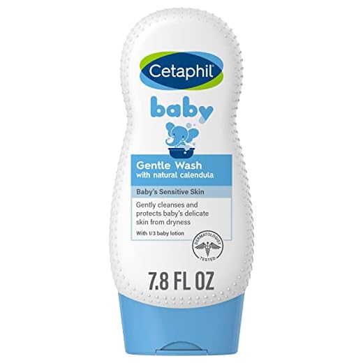 Cetaphil Baby Body Wash with Half Baby Lotion, Gentle Wash with Organic Calendula, Soothes Dry, Sensitive Skin for Everyday Use, Gentle Fragrance, Soap Free, Hypoallergenic, 7.8oz