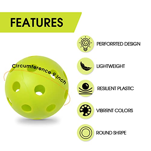 Avesfer 12 Pack Plastic Baseballs Practice Baseballs With Mesh Bag [Anti-Crack] Soft Training Baseball Balls Hitting Batting Indoor Outdoor Lightweight Hollow For Team Drills Coaching 9 Inch Green #TOP2