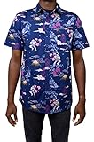 STAR WARS Men's Darth Vader and Stormtroopers Samurai Print Button Down Shirt - Navy - X Large