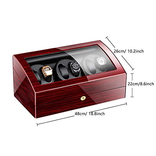 Estuche bobinador de relojes automáticos con 6+7 compartimentos acabados en madera 7