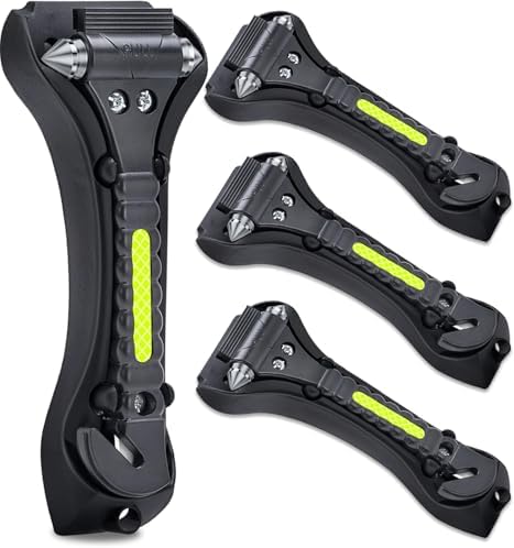 Car Safety Hammer 4 Pack, Car Window Glass Breaker and Seat Belt ...