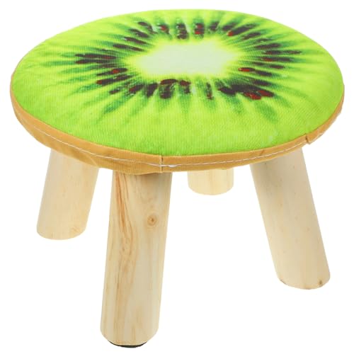 HIAKDOFT Taburete Pequeño de Madera Maciza, Banco para Cambiar Zapatos, Tamaño Compacto, Color Verde Kiwi, Ligero y Estable para Salón, Dormitorio y Hogar, Taburete Multifuncional Adultos