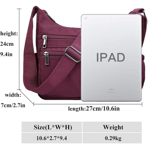 Image of VOLGANIK ROCK RFID Anti Thief Crossbody Bag for Women Waterproof Shoulder Bag Messenger Bag Casual Nylon Purse Handbag