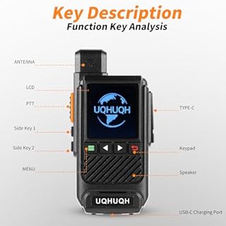 UQHUQH Lifetime Free Unlimited Range Walkie Talkies - 4G LTE Long Range Two-Way Radios, Professional Nationwide Communication for Business, Travel & Family (2-Pack)