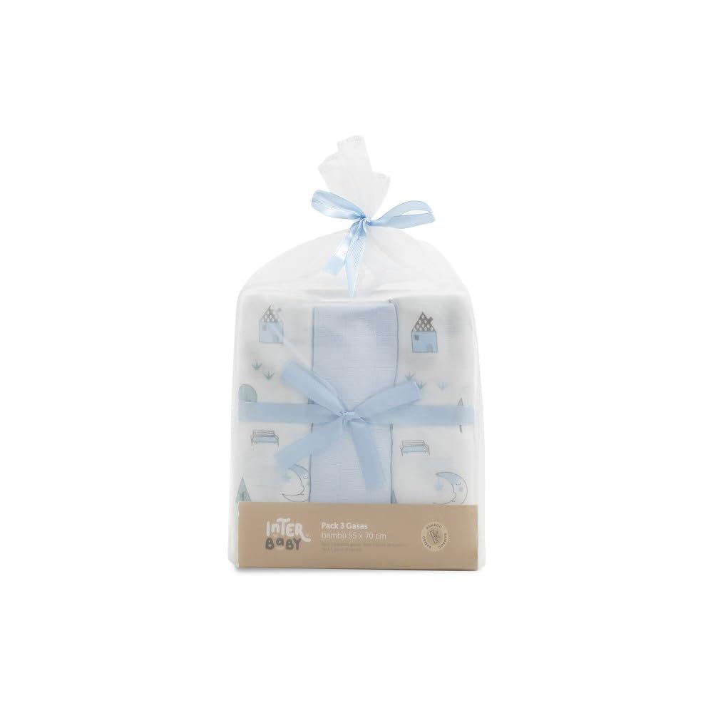 Interbaby Muselina Bambu Bebe 55x75cm | Gasas para Bebes Recien Nacidos, Lactancia, Toalla, Manta | Muselinas Bebe Cómoda, Suave, Transpirable